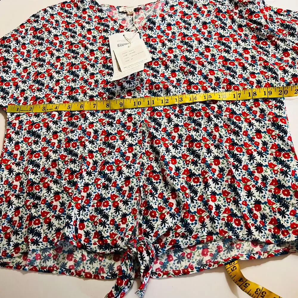 Beach Lunch Lounge Floral Long Sleeve Top Size XS NWT Multicolored - Picture 5 of 7